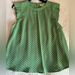 Top. Green polka dot.